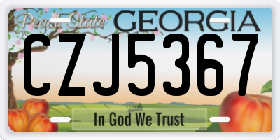 GA license plate CZJ5367