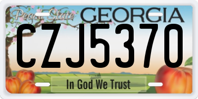 GA license plate CZJ5370