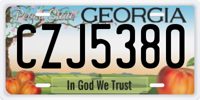 GA license plate CZJ5380