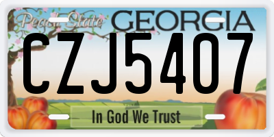 GA license plate CZJ5407