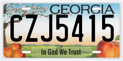 GA license plate CZJ5415