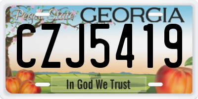 GA license plate CZJ5419
