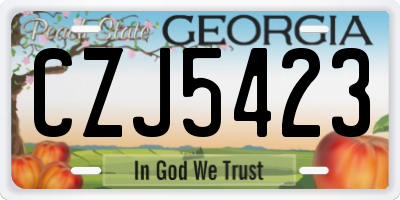 GA license plate CZJ5423
