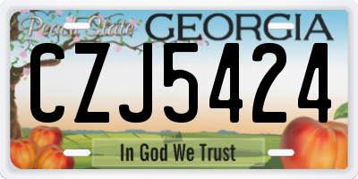GA license plate CZJ5424