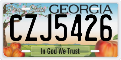 GA license plate CZJ5426