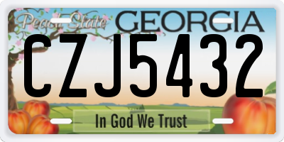 GA license plate CZJ5432