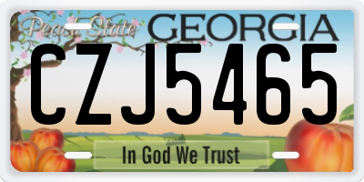 GA license plate CZJ5465