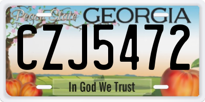 GA license plate CZJ5472