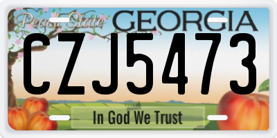GA license plate CZJ5473