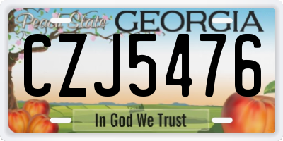 GA license plate CZJ5476