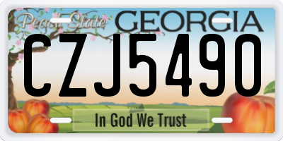 GA license plate CZJ5490
