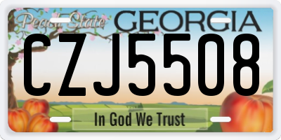 GA license plate CZJ5508