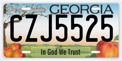 GA license plate CZJ5525