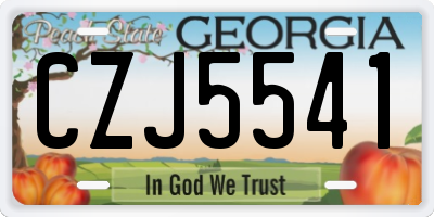 GA license plate CZJ5541
