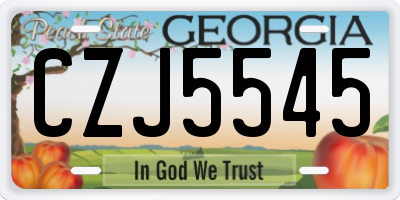 GA license plate CZJ5545