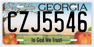 GA license plate CZJ5546