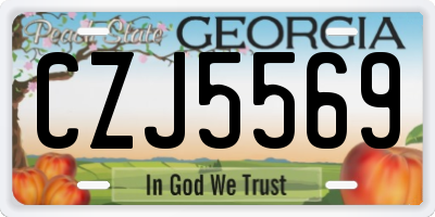 GA license plate CZJ5569
