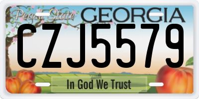GA license plate CZJ5579