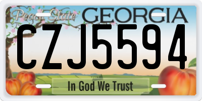 GA license plate CZJ5594