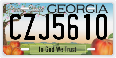 GA license plate CZJ5610
