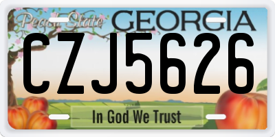GA license plate CZJ5626