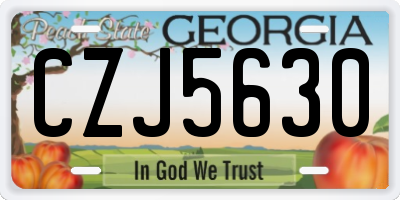 GA license plate CZJ5630