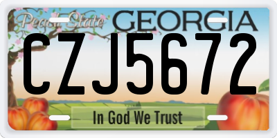 GA license plate CZJ5672