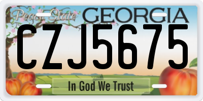 GA license plate CZJ5675