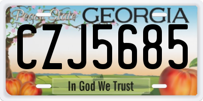 GA license plate CZJ5685