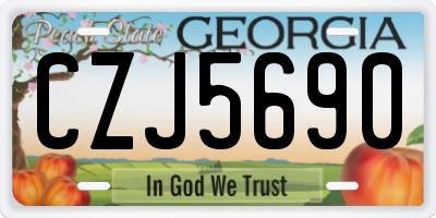 GA license plate CZJ5690