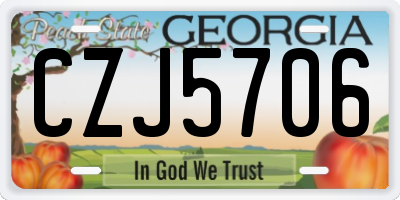 GA license plate CZJ5706