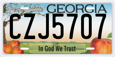 GA license plate CZJ5707