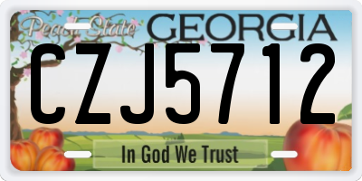 GA license plate CZJ5712