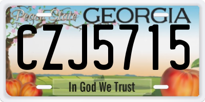 GA license plate CZJ5715