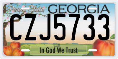 GA license plate CZJ5733