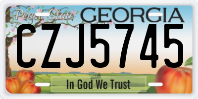 GA license plate CZJ5745