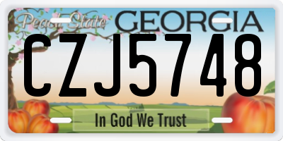 GA license plate CZJ5748