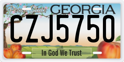 GA license plate CZJ5750