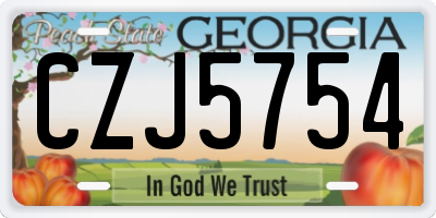 GA license plate CZJ5754