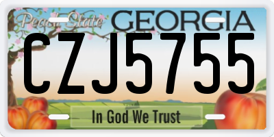 GA license plate CZJ5755