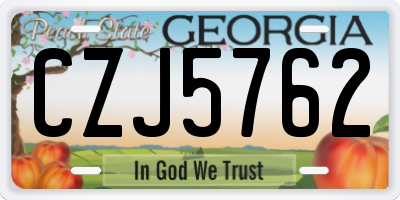 GA license plate CZJ5762