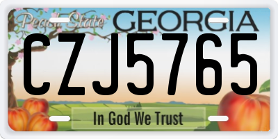 GA license plate CZJ5765