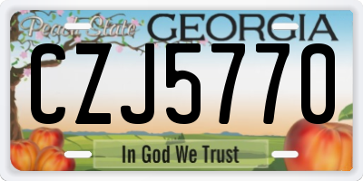 GA license plate CZJ5770
