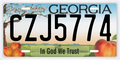 GA license plate CZJ5774