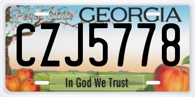 GA license plate CZJ5778