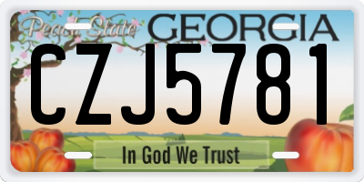 GA license plate CZJ5781