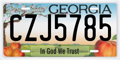 GA license plate CZJ5785