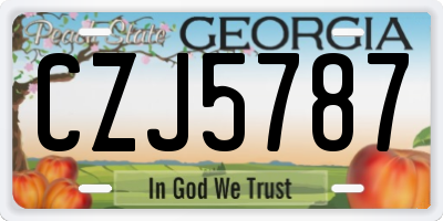 GA license plate CZJ5787