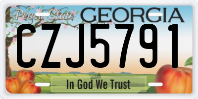 GA license plate CZJ5791