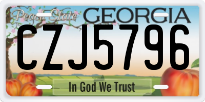 GA license plate CZJ5796